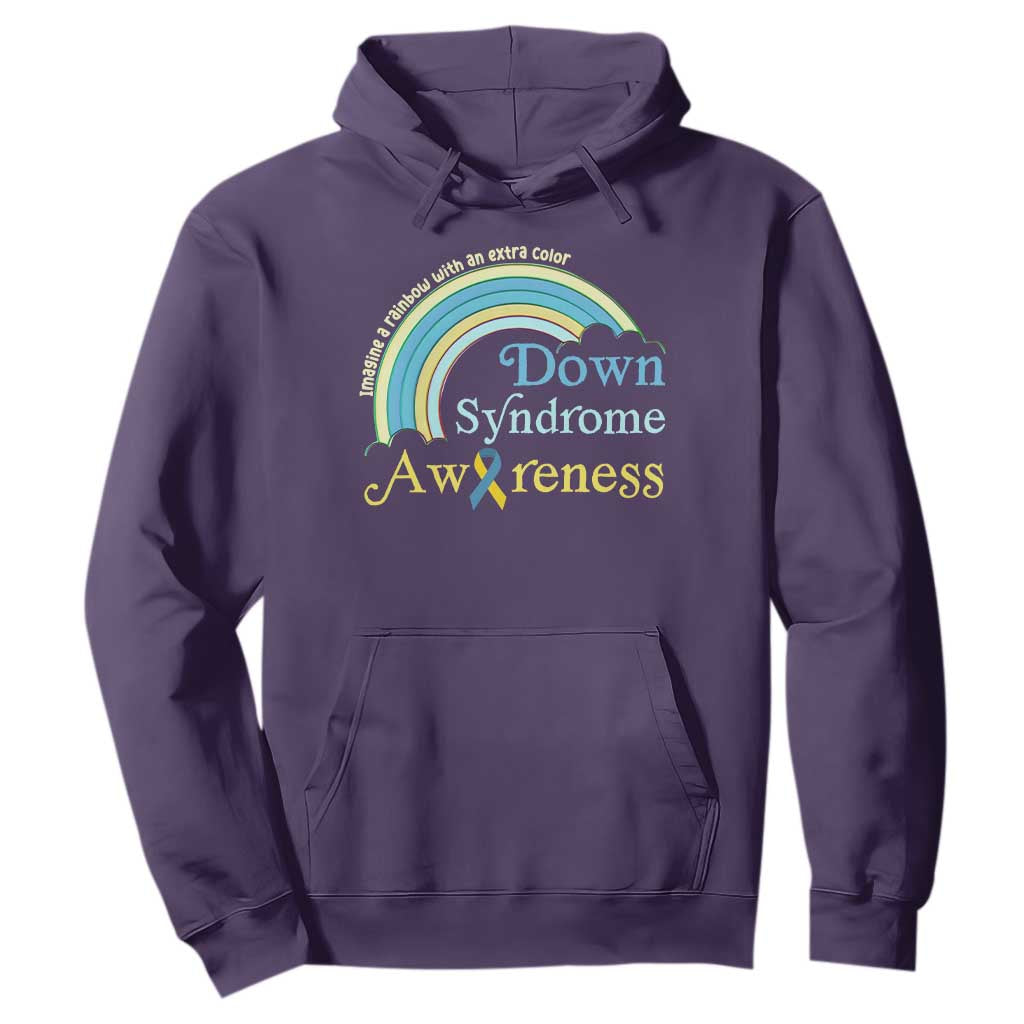 Down Syndrome Awareness Hoodie Imagine A Rainbow With An Extra Color TS11 Purple Print Your Wear