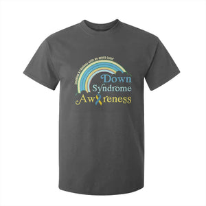 Down Syndrome Awareness T Shirt For Kid Imagine A Rainbow With An Extra Color TS11 Dark Heather Print Your Wear