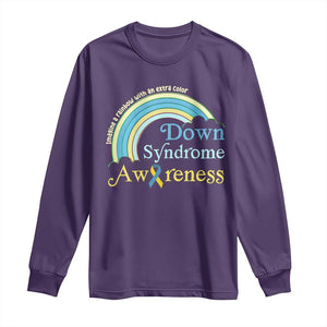 Down Syndrome Awareness Long Sleeve Shirt Imagine A Rainbow With An Extra Color TS11 Purple Print Your Wear