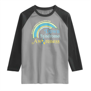 Down Syndrome Awareness Raglan Shirt Imagine A Rainbow With An Extra Color TS11 Sport Gray Black Print Your Wear