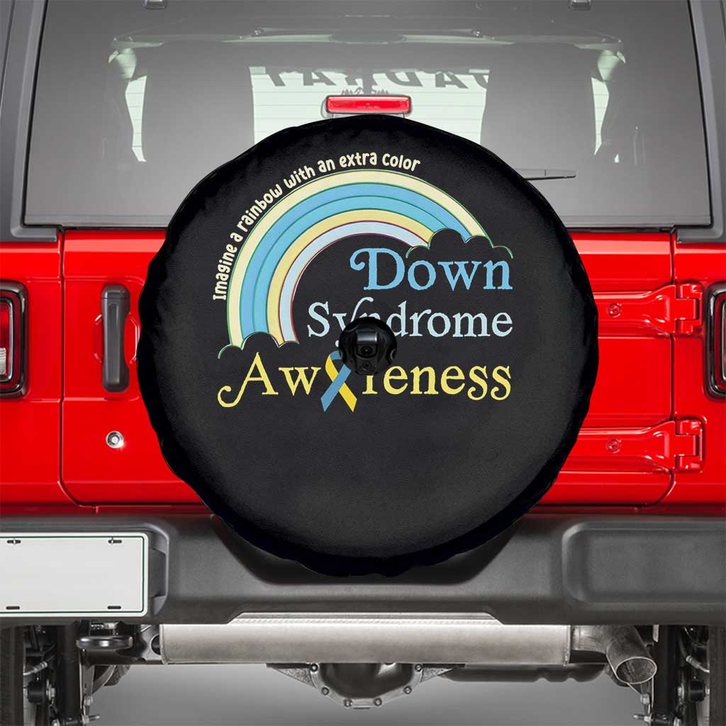 Down Syndrome Awareness Spare Tire Cover Imagine A Rainbow With An Extra Color TS11 Black Print Your Wear