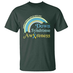 Down Syndrome Awareness T Shirt Imagine A Rainbow With An Extra Color TS11 Dark Forest Green Print Your Wear