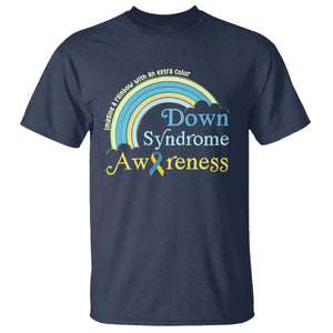 Down Syndrome Awareness T Shirt Imagine A Rainbow With An Extra Color TS11 Navy Print Your Wear