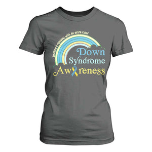Down Syndrome Awareness T Shirt For Women Imagine A Rainbow With An Extra Color TS11 Dark Heather Print Your Wear