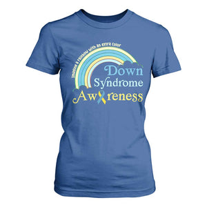Down Syndrome Awareness T Shirt For Women Imagine A Rainbow With An Extra Color TS11 Royal Blue Print Your Wear