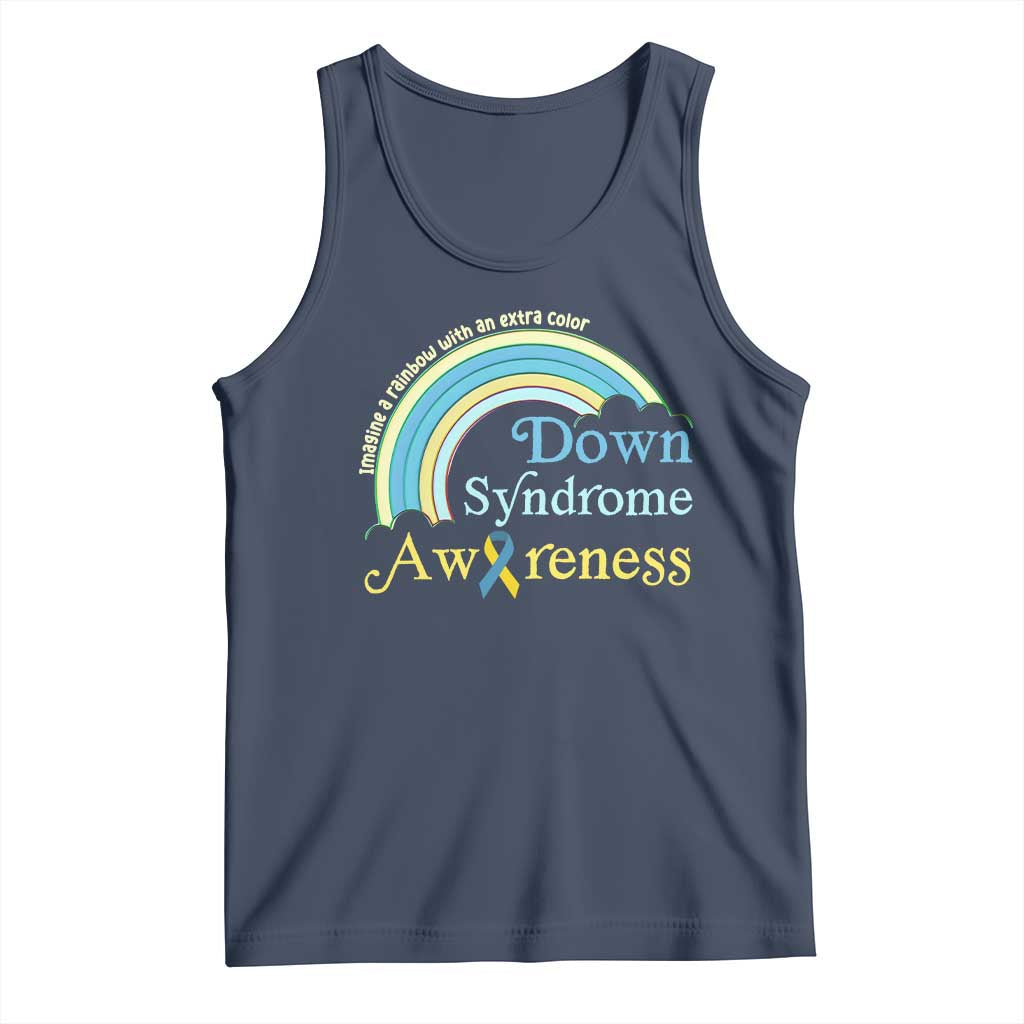Down Syndrome Awareness Tank Top Imagine A Rainbow With An Extra Color TS11 Navy Print Your Wear