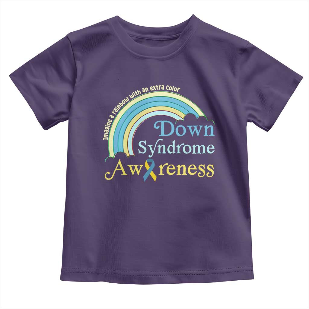 Down Syndrome Awareness Toddler T Shirt Imagine A Rainbow With An Extra Color TS11 Purple Print Your Wear