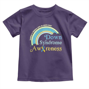 Down Syndrome Awareness Toddler T Shirt Imagine A Rainbow With An Extra Color TS11 Purple Print Your Wear