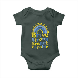 Down Syndrome Awareness Baby Onesie Brave Strong Smart Capable Rainbow TS11 Print Your Wear