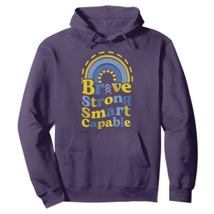 Down Syndrome Awareness Hoodie Brave Strong Smart Capable Rainbow TS11 Purple Print Your Wear