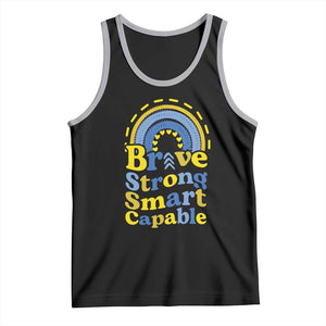 Down Syndrome Awareness Tank Top Brave Strong Smart Capable Rainbow TS11 Black Athletic Heather Print Your Wear
