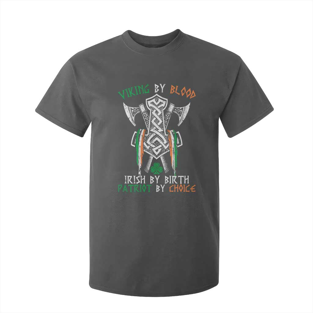 Viking By Blood Irish By Birth Patriot By Choice T Shirt For Kid Irish Viking Axes Celtic Knot TS11 Dark Heather Print Your Wear