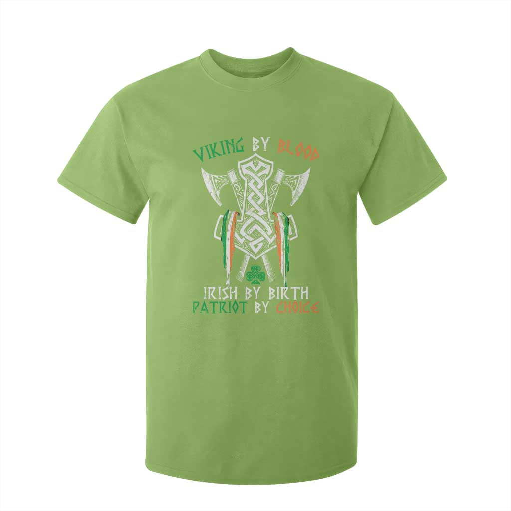 Viking By Blood Irish By Birth Patriot By Choice T Shirt For Kid Irish Viking Axes Celtic Knot TS11 Lime Print Your Wear