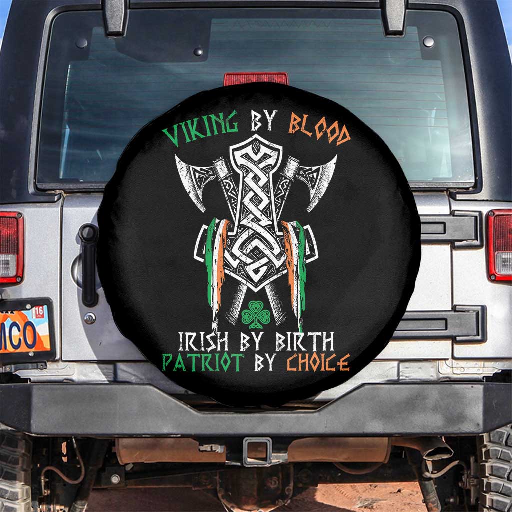 Viking By Blood Irish By Birth Patriot By Choice Spare Tire Cover Irish Viking Axes Celtic Knot TS11 No hole Black Print Your Wear