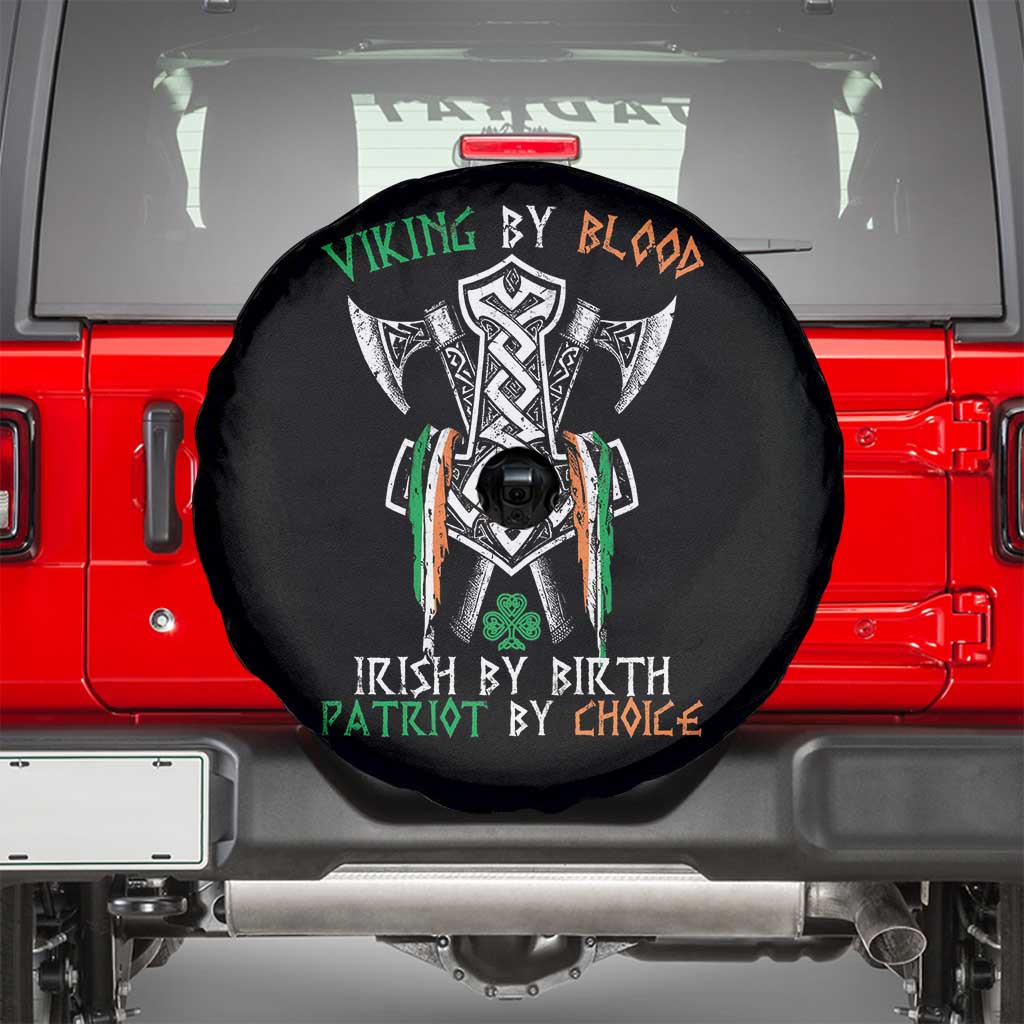 Viking By Blood Irish By Birth Patriot By Choice Spare Tire Cover Irish Viking Axes Celtic Knot TS11 Black Print Your Wear