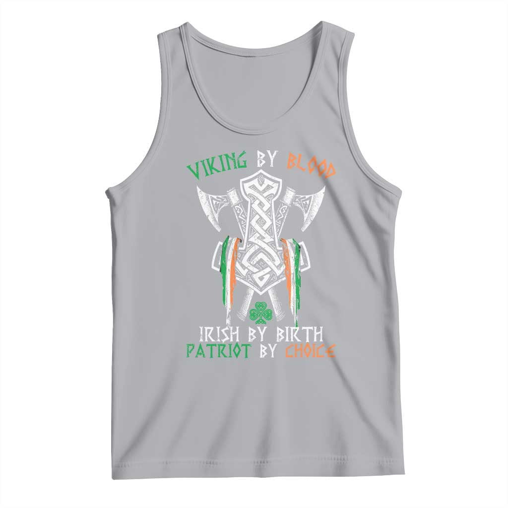 Viking By Blood Irish By Birth Patriot By Choice Tank Top Irish Viking Axes Celtic Knot TS11 Athletic Heather Print Your Wear