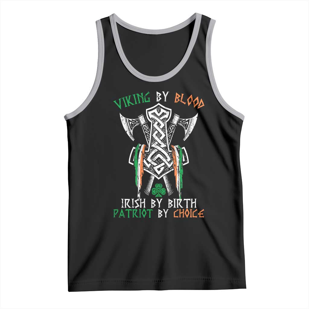 Viking By Blood Irish By Birth Patriot By Choice Tank Top Irish Viking Axes Celtic Knot TS11 Black Athletic Heather Print Your Wear