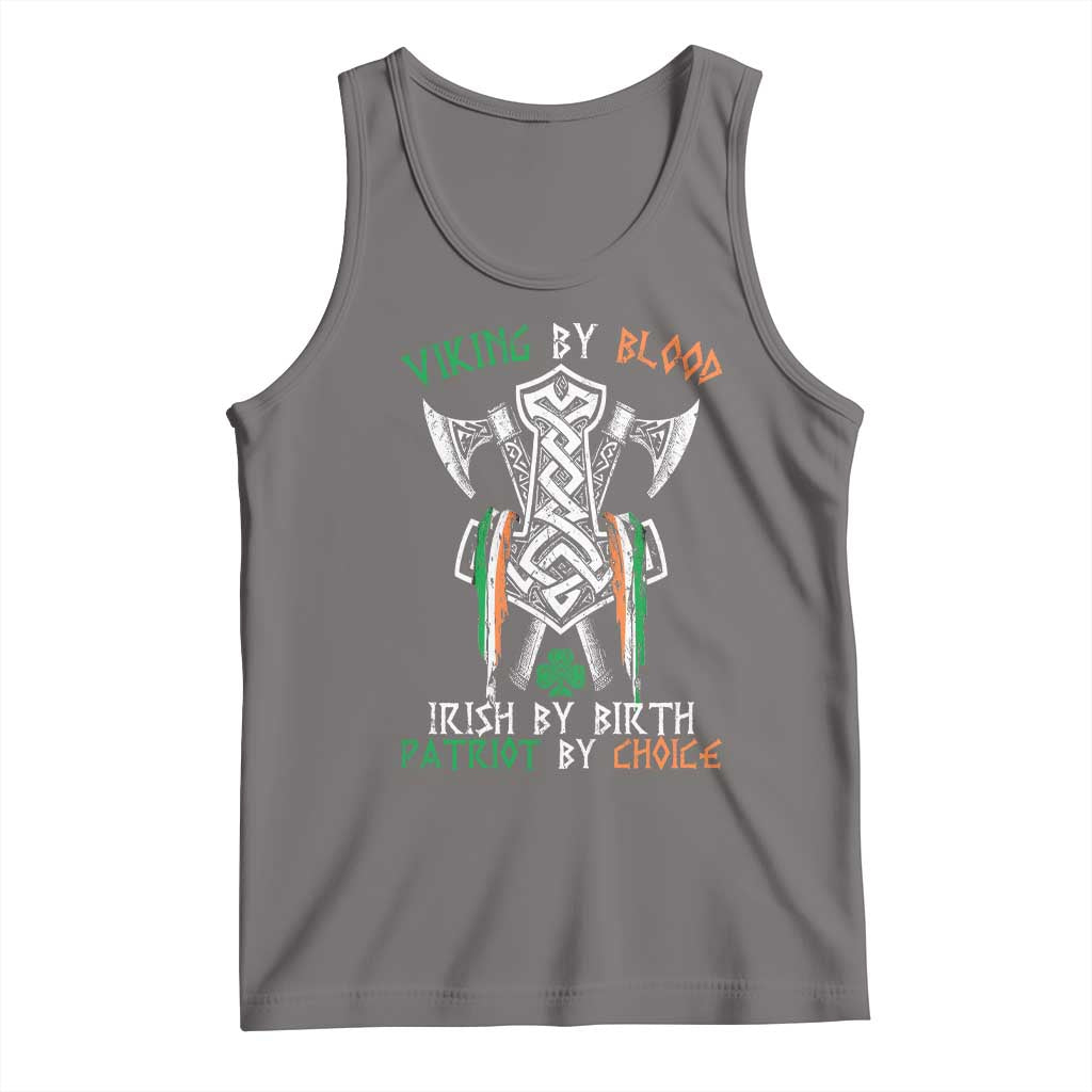 Viking By Blood Irish By Birth Patriot By Choice Tank Top Irish Viking Axes Celtic Knot TS11 Deep Heather Print Your Wear