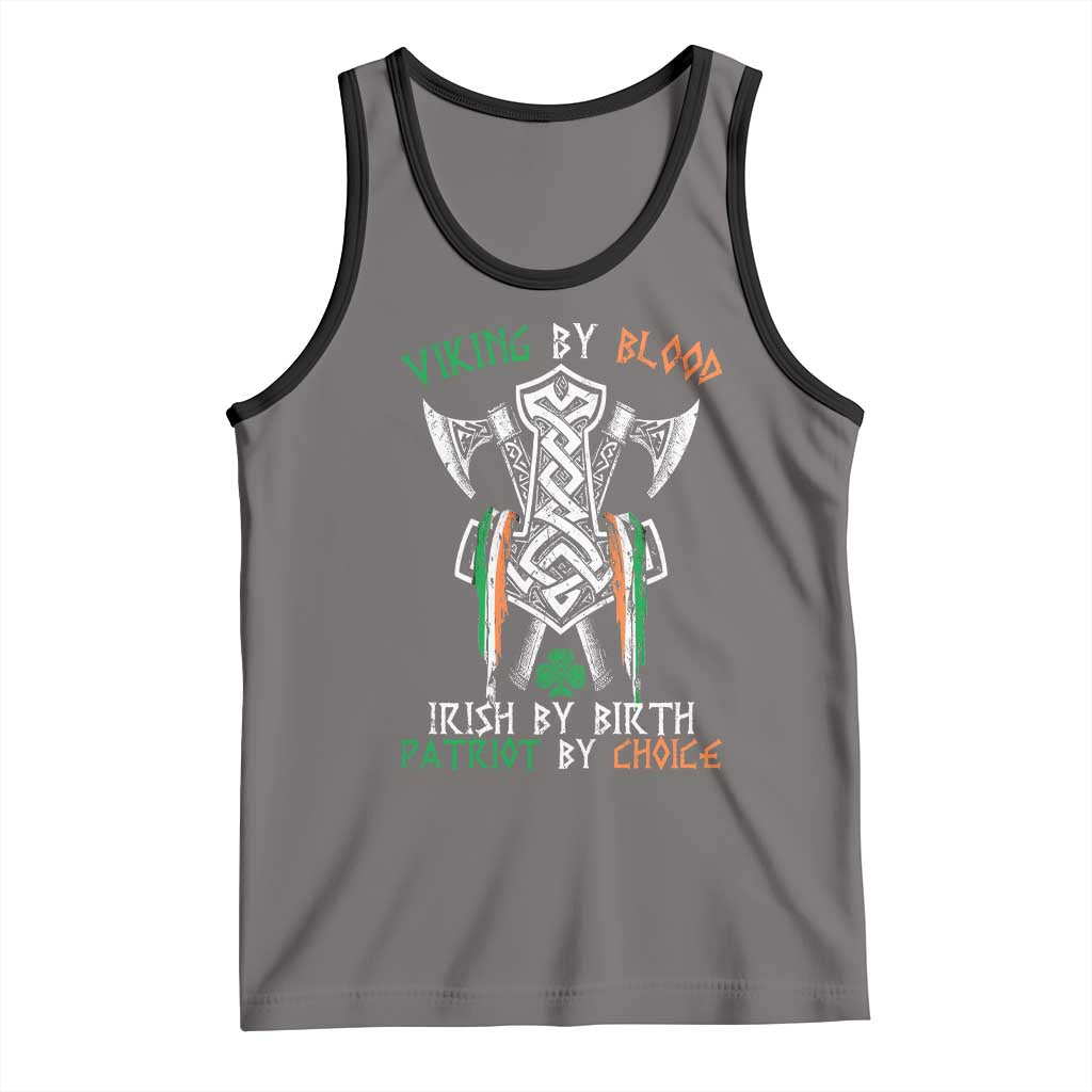 Viking By Blood Irish By Birth Patriot By Choice Tank Top Irish Viking Axes Celtic Knot TS11 Deep Heather Black Print Your Wear