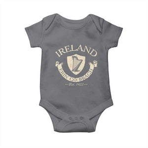Ireland Erin Go Bragh Est 1922 Baby Onesie Irish Pride Vintage Harp TS11 Charcoal Print Your Wear