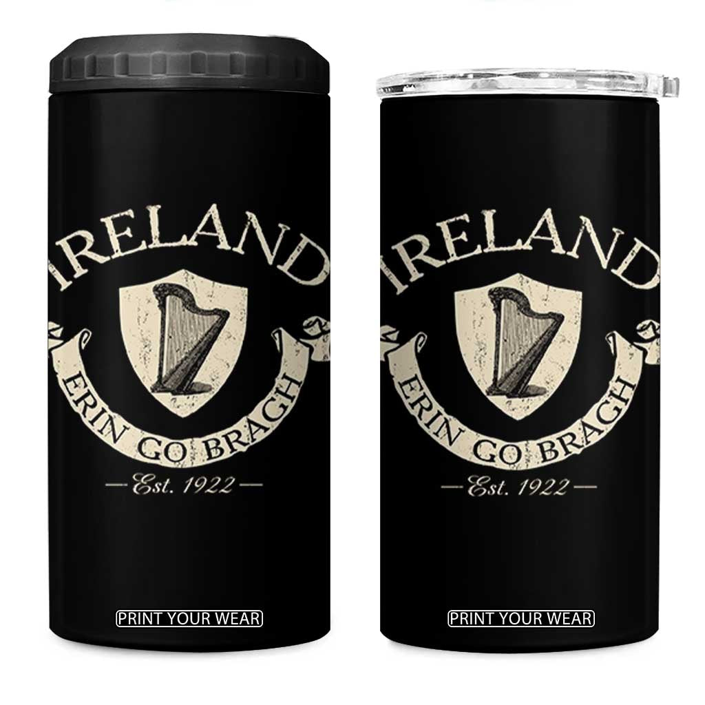 Ireland Erin Go Bragh Est 1922 4 in 1 Can Cooler Tumbler Irish Pride Vintage Harp TS11 One Size: 16 oz Black Print Your Wear