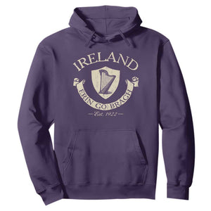 Ireland Erin Go Bragh Est 1922 Hoodie Irish Pride Vintage Harp TS11 Purple Print Your Wear