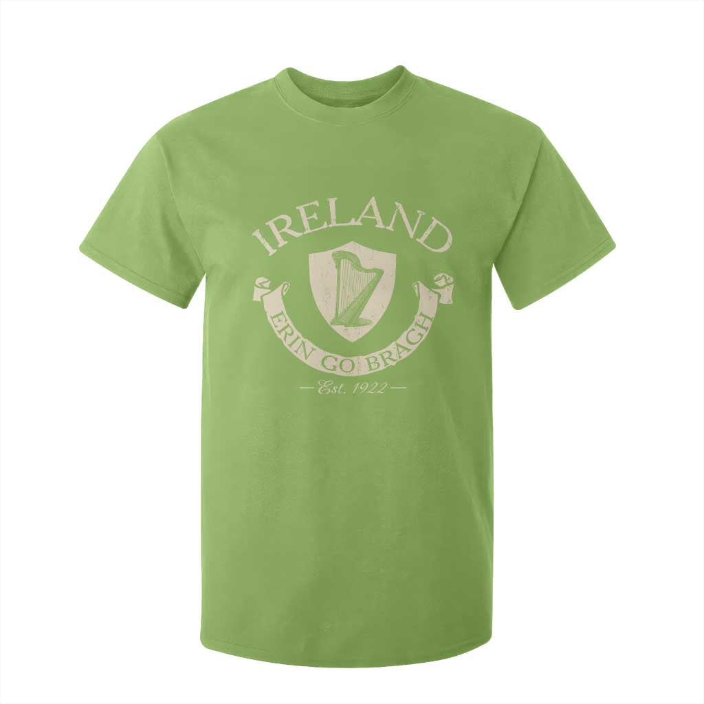 Ireland Erin Go Bragh Est 1922 T Shirt For Kid Irish Pride Vintage Harp TS11 Lime Print Your Wear