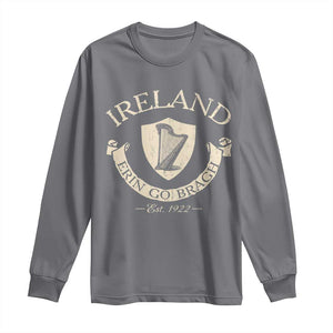 Ireland Erin Go Bragh Est 1922 Long Sleeve Shirt Irish Pride Vintage Harp TS11 Charcoal Print Your Wear