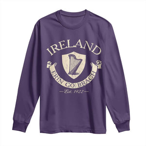 Ireland Erin Go Bragh Est 1922 Long Sleeve Shirt Irish Pride Vintage Harp TS11 Purple Print Your Wear