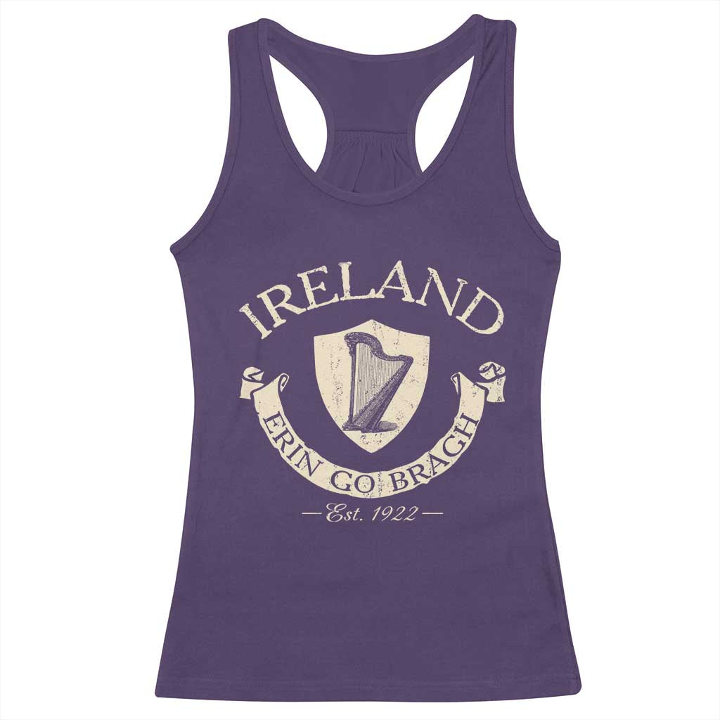 Ireland Erin Go Bragh Est 1922 Racerback Tank Top Irish Pride Vintage Harp TS11 Purple Print Your Wear