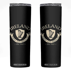 Ireland Erin Go Bragh Est 1922 Skinny Tumbler Irish Pride Vintage Harp TS11 Black Print Your Wear