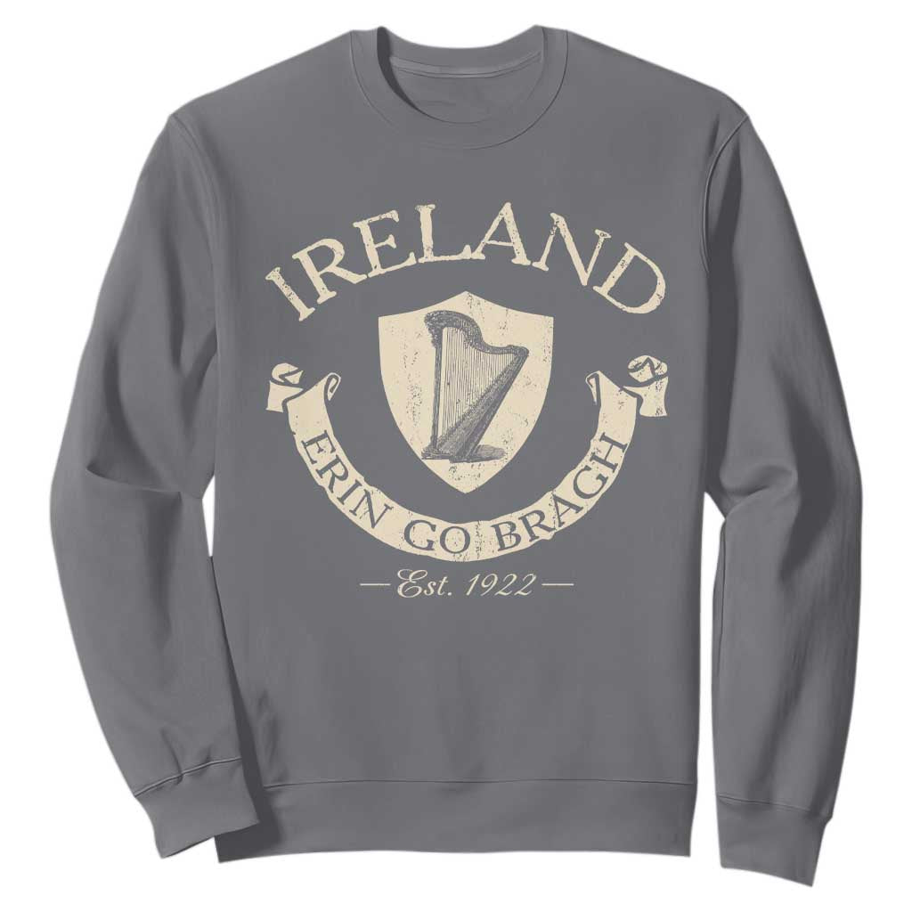 Ireland Erin Go Bragh Est 1922 Sweatshirt Irish Pride Vintage Harp TS11 Charcoal Print Your Wear