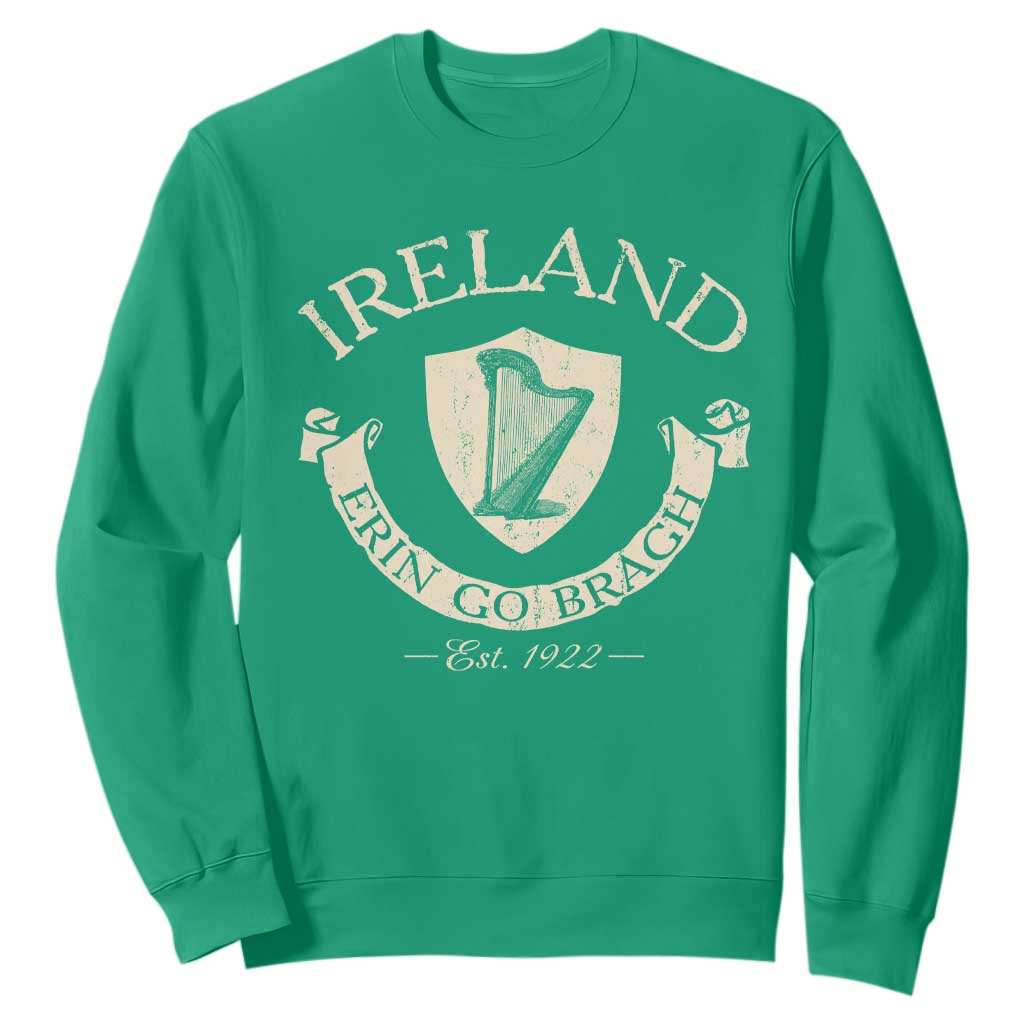 Ireland Erin Go Bragh Est 1922 Sweatshirt Irish Pride Vintage Harp TS11 Irish Green Print Your Wear