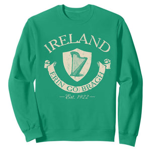Ireland Erin Go Bragh Est 1922 Sweatshirt Irish Pride Vintage Harp TS11 Irish Green Print Your Wear