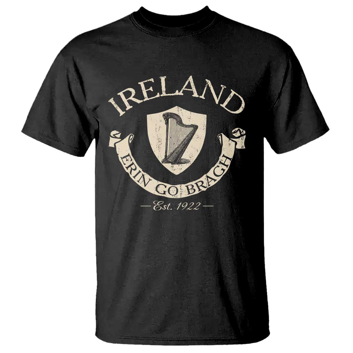 Ireland Erin Go Bragh Est 1922 T Shirt Irish Pride Vintage Harp TS11 Black Print Your Wear