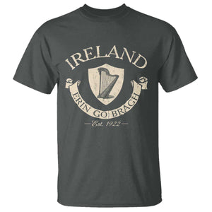 Ireland Erin Go Bragh Est 1922 T Shirt Irish Pride Vintage Harp TS11 Dark Heather Print Your Wear