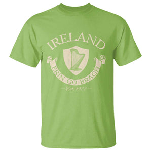 Ireland Erin Go Bragh Est 1922 T Shirt Irish Pride Vintage Harp TS11 Lime Print Your Wear