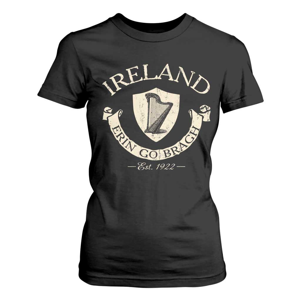 Ireland Erin Go Bragh Est 1922 T Shirt For Women Irish Pride Vintage Harp TS11 Black Print Your Wear