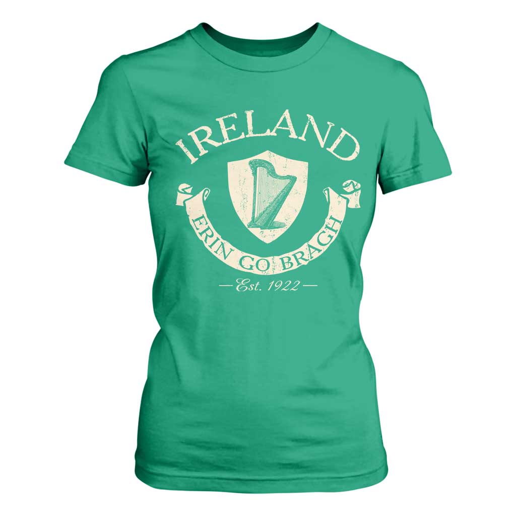 Ireland Erin Go Bragh Est 1922 T Shirt For Women Irish Pride Vintage Harp TS11 Irish Green Print Your Wear