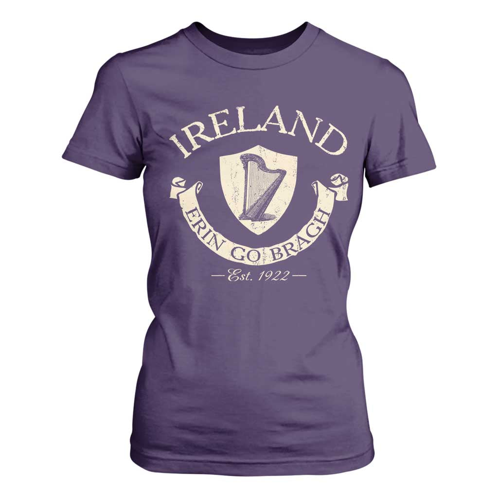 Ireland Erin Go Bragh Est 1922 T Shirt For Women Irish Pride Vintage Harp TS11 Purple Print Your Wear