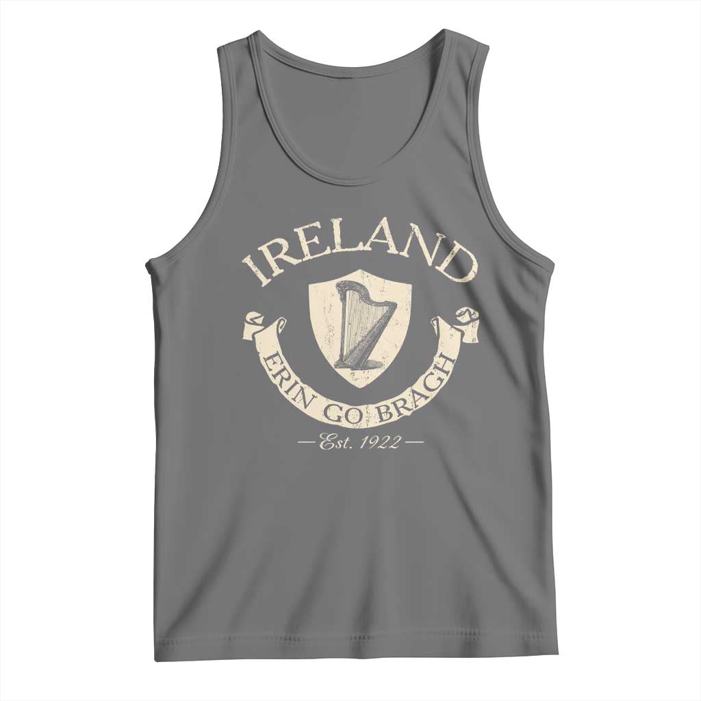 Ireland Erin Go Bragh Est 1922 Tank Top Irish Pride Vintage Harp TS11 Black Heather Print Your Wear