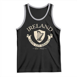 Ireland Erin Go Bragh Est 1922 Tank Top Irish Pride Vintage Harp TS11 Black Athletic Heather Print Your Wear