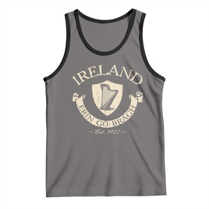 Ireland Erin Go Bragh Est 1922 Tank Top Irish Pride Vintage Harp TS11 Deep Heather Black Print Your Wear