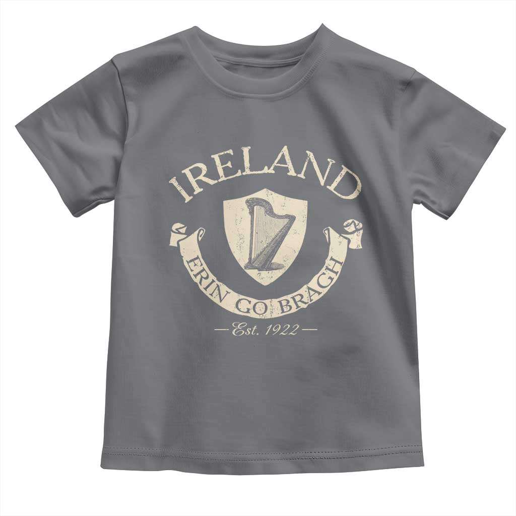 Ireland Erin Go Bragh Est 1922 Toddler T Shirt Irish Pride Vintage Harp TS11 Charcoal Print Your Wear