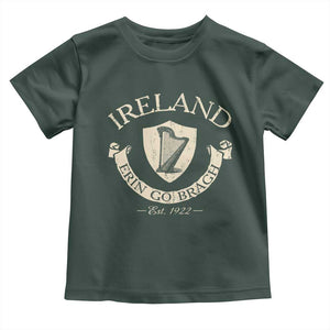 Ireland Erin Go Bragh Est 1922 Toddler T Shirt Irish Pride Vintage Harp TS11 Dark Forest Green Print Your Wear