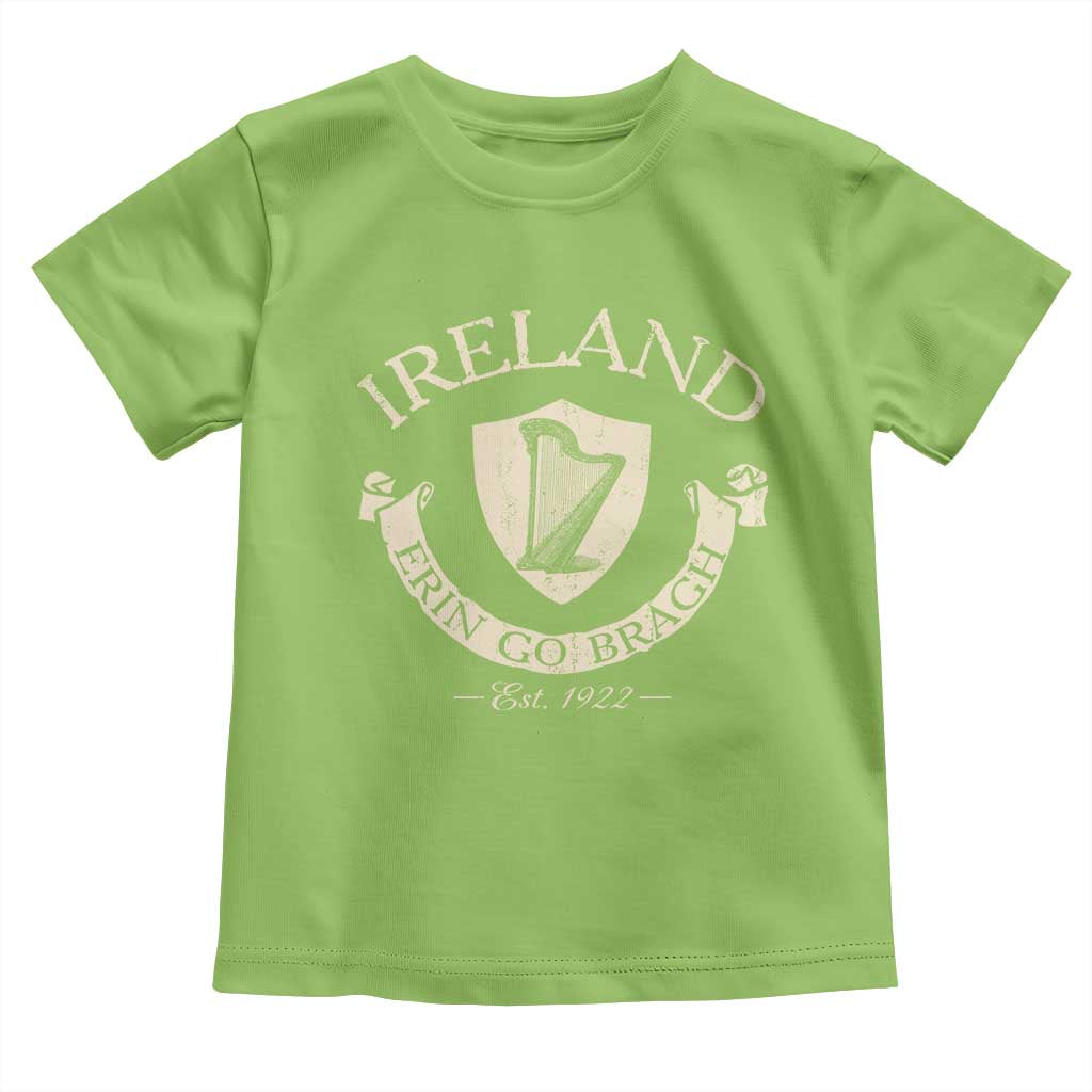 Ireland Erin Go Bragh Est 1922 Toddler T Shirt Irish Pride Vintage Harp TS11 Lime Print Your Wear