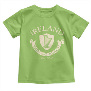 Ireland Erin Go Bragh Est 1922 Toddler T Shirt Irish Pride Vintage Harp TS11 Lime Print Your Wear