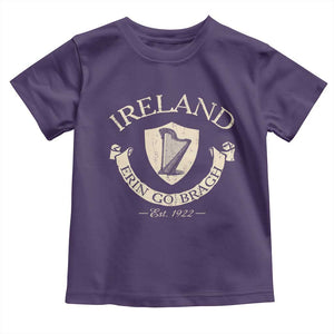 Ireland Erin Go Bragh Est 1922 Toddler T Shirt Irish Pride Vintage Harp TS11 Purple Print Your Wear