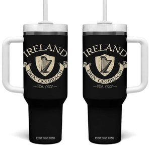 Ireland Erin Go Bragh Est 1922 Tumbler With Handle Irish Pride Vintage Harp TS11 One Size: 40 oz Black Print Your Wear