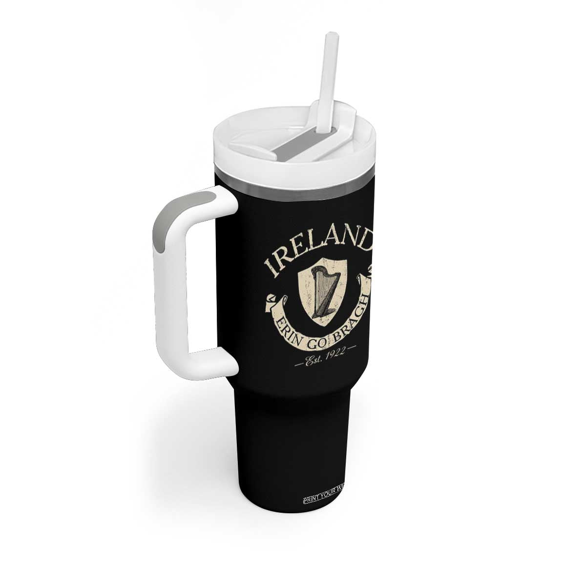 Ireland Erin Go Bragh Est 1922 Tumbler With Handle Irish Pride Vintage Harp TS11 Print Your Wear